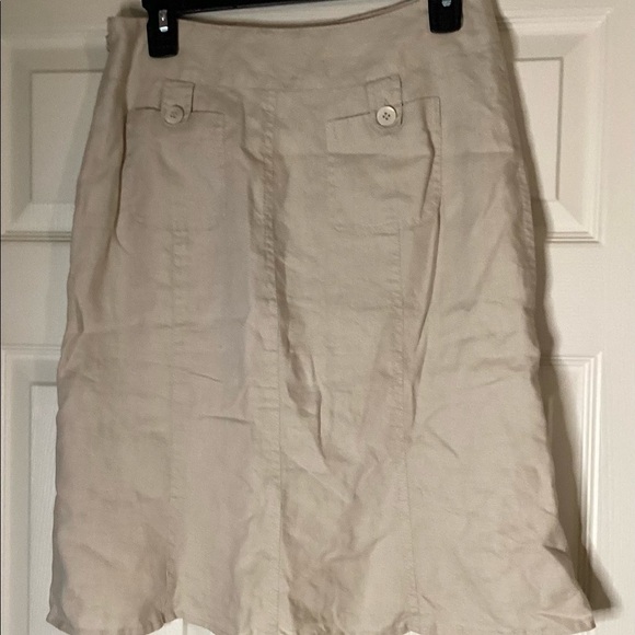 Ann Taylor Flare Linen Skirt - Picture 4 of 10